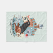 Cartoon Wise Ravenclaw Crest Fleece Deken (Voorkant (Horizontaal))