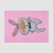 Cartoon wit konijntje geven duimen omhoog levendig tissuepapier (Voorkant)