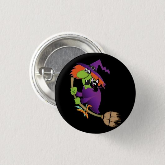 Cartoon Witch Button (Voorkant /achterkant)