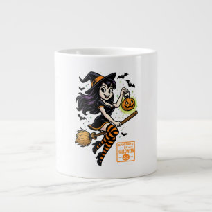 Cartoon Witch - Goedgekeurd door Halloween Grote Koffiekop