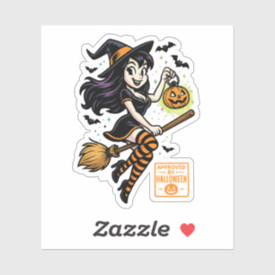 Cartoon Witch - Goedgekeurd door Halloween Sticker