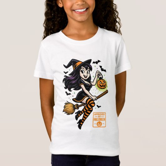 Cartoon Witch - Goedgekeurd door Halloween T-shirt (Voorkant)