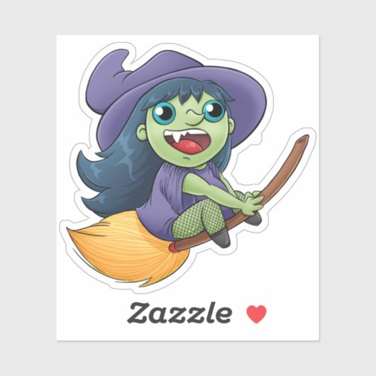 Cartoon Witch Sticker (Vel)