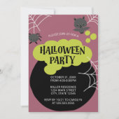Cartoon Witch's Cauldron Kind Halloween Party Kaart (Voorkant)