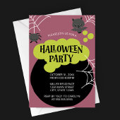 Cartoon Witch's Cauldron Kind Halloween Party Kaart