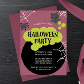 Cartoon Witch's Cauldron Kind Halloween Party Kaart