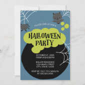 Cartoon Witch's Cauldron Kind Halloween Party Kaart (Voorkant)