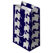 Cartoon Witte Olifant Gift Exchange Klein Cadeauzakje (Voorkant Gekanteld)