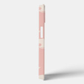 Cartoon Witte Schedels op Roze Embossed Text Effec Case-Mate iPhone Case (Achterkant / Rechts)