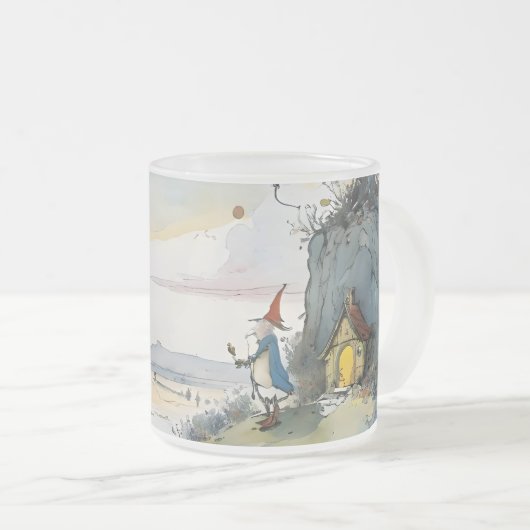 Cartoon wizard dreamscape matglas koffiemok (Voorkant rechts)