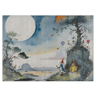Cartoon wizard dreamscape snijplank