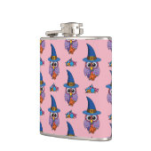 Cartoon Wizard Owl Patroon Heupfles (Links)