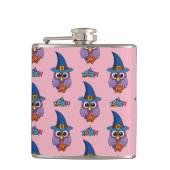 Cartoon Wizard Owl Patroon Heupfles (Voorkant)