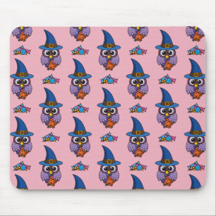 Cartoon Wizard Owl Patroon Muismat