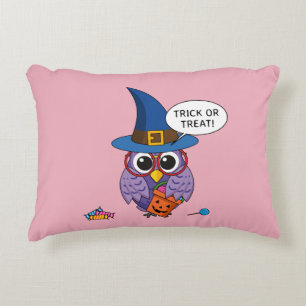 Cartoon Wizard Owl - Trick or treat Accent Kussen