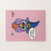 Cartoon Wizard Owl - Trick or treat Legpuzzel (Horizontaal)