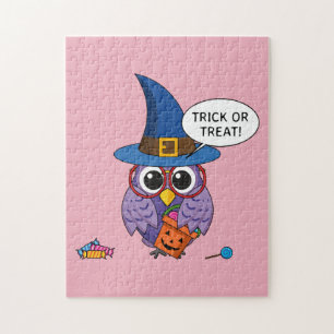 Cartoon Wizard Owl - Trick or treat Legpuzzel