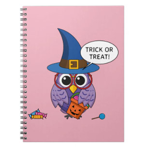 Cartoon Wizard Owl - Trick or treat Notitieboek