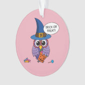Cartoon Wizard Owl - Trick or treat Ornament (voorkant)