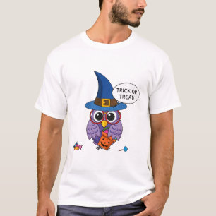Cartoon Wizard Owl - Trick or treat T-shirt