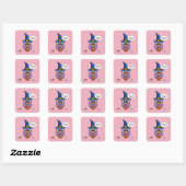 Cartoon Wizard Owl - Trick or treat Vierkante Sticker (Vel)