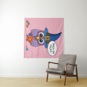 Cartoon Wizard Owl - Trick or treat Wandkleed (In Situ (horizontaal))