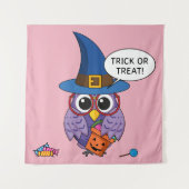 Cartoon Wizard Owl - Trick or treat Wandkleed (Voorkant)