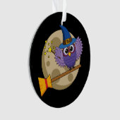 Cartoon Wizard Owl vliegen op kamer Ornament (voorkant)