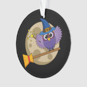 Cartoon Wizard Owl vliegen op kamer Ornament (voorkant)