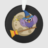 Cartoon Wizard Owl vliegen op kamer Ornament (voorkant)