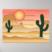 Cartoon woestijn poster (Voorkant)