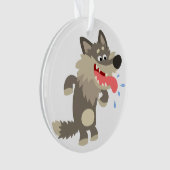 Cartoon Wolf Acrylisch Ornament (voorkant)