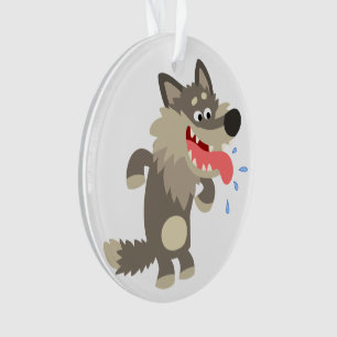 Cartoon Wolf Acrylisch Ornament