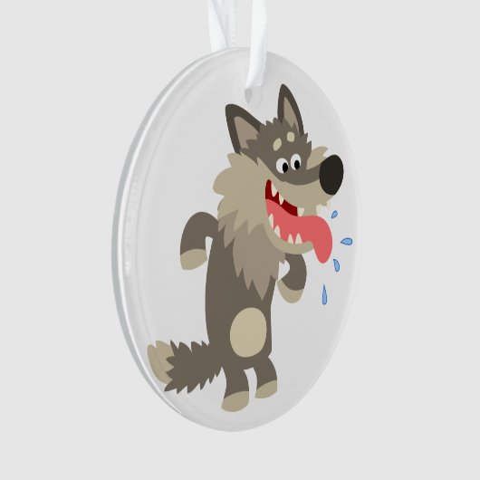Cartoon Wolf Acrylisch Ornament (voorkant)