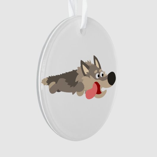 Cartoon Wolf AcrylOrnament Ornament (voorkant)