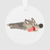 Cartoon Wolf AcrylOrnament Ornament (achterkant)