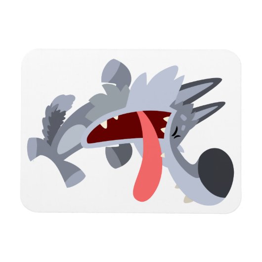 Cartoon Wolf Flexible Magnet Magneet (Horizontaal)