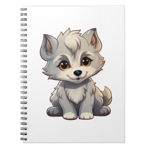 Cartoon wolf illustratie notitieboek