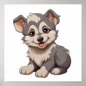 Cartoon wolf illustratie poster (Voorkant)