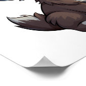 Cartoon wolf illustratie poster (Hoek)
