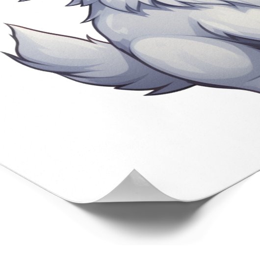 Cartoon wolf illustratie poster (Hoek)