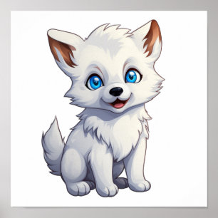 Cartoon wolf illustratie poster