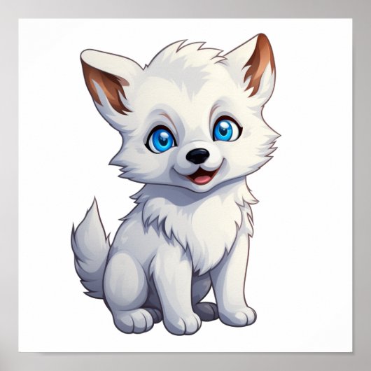 Cartoon wolf illustratie poster (Voorkant)