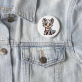 Cartoon wolf illustratie ronde button 5,7 cm (In situ)