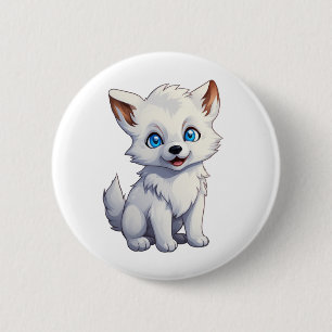 Cartoon wolf illustratie ronde button 5,7 cm