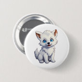Cartoon wolf illustratie ronde button 5,7 cm (Voorkant /achterkant)