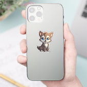 Cartoon wolf illustratie sticker (Telefoon)