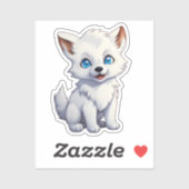 Cartoon wolf illustratie sticker (Vel)