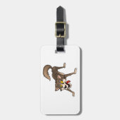 Cartoon Wolf met Goofy Expression Bagagelabel (Voorkant verticaal)