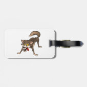 Cartoon Wolf met Goofy Expression Bagagelabel (Achterkant horizontaal)
